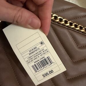 a new day Brown Quilted Crossbody Bag with Gold Chain